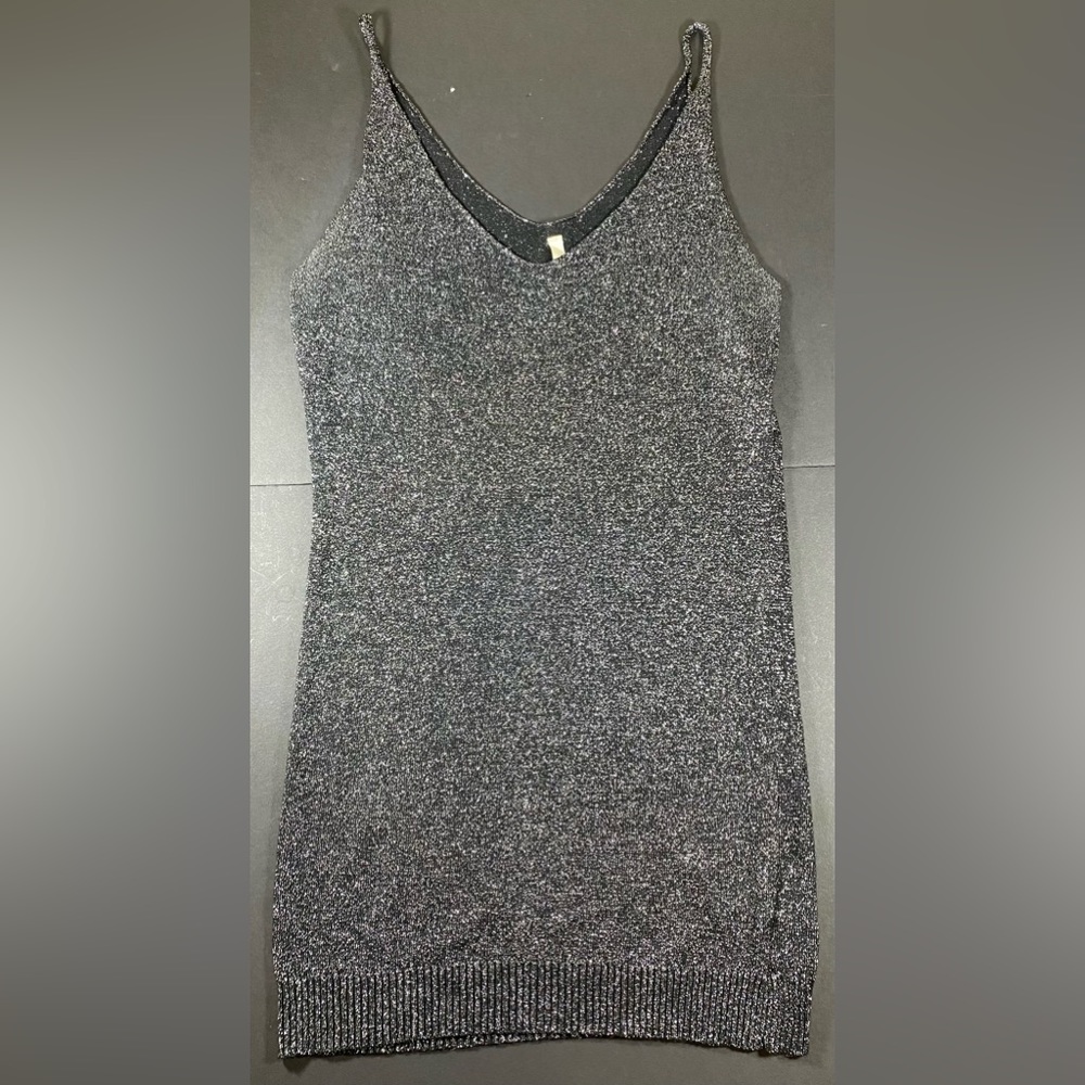 Black Sparkly Metallic Silver Tank